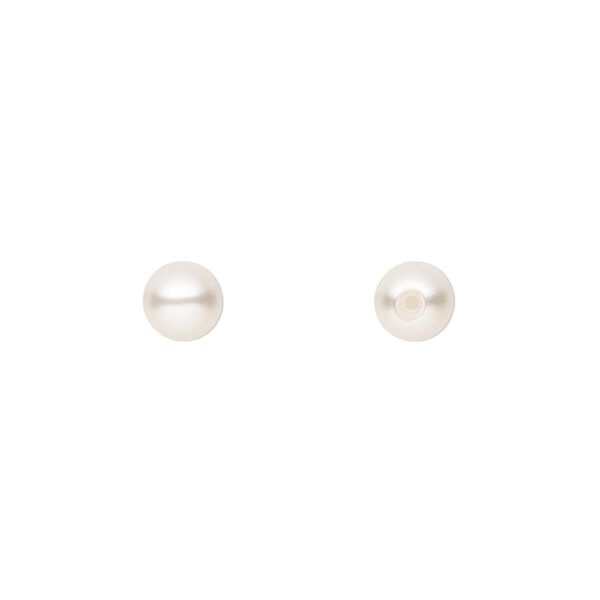 Pearl 300pk white, Preciosa Czech crystal 6mm half-drilled round image number 0