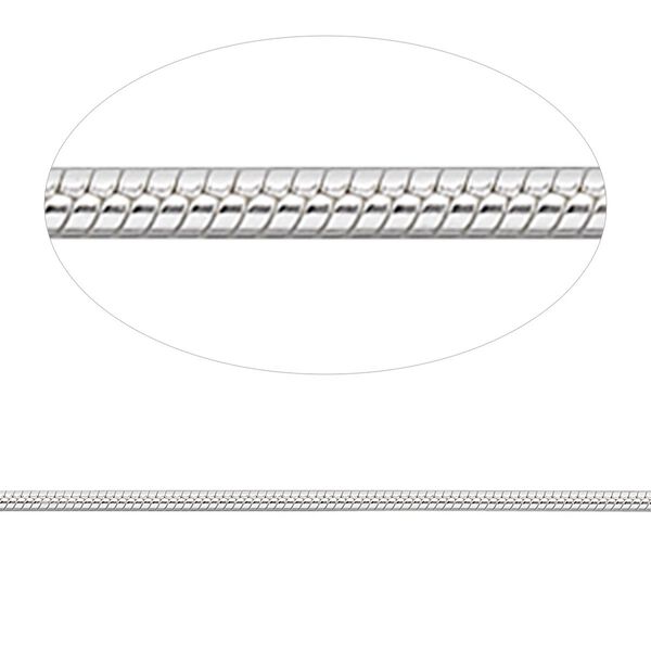Chain, sterling silver, 1.4mm snake. Sold per pkg of 5 feet. image number 0