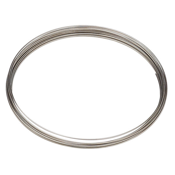 Wire, stainless steel, half-hard, round, 28 gauge. Sold per pkg of 6 feet. image number 0