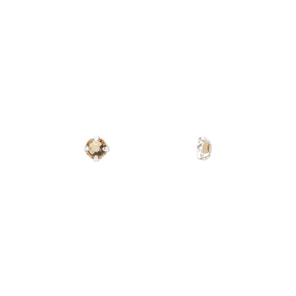 Bead 1440pk rose montees light Colorado topaz silver plate, Preciosa Czech crystal 3-3.2mm round SS12 image number 0