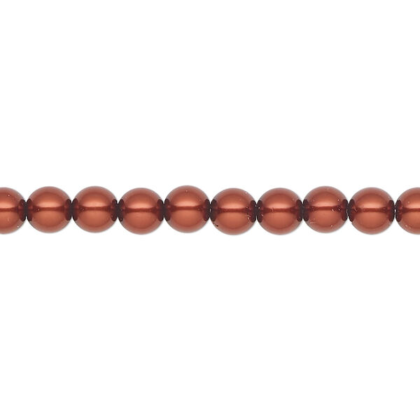 Pearl 500pk dark copper, Preciosa Czech crystal 5mm round image number 0