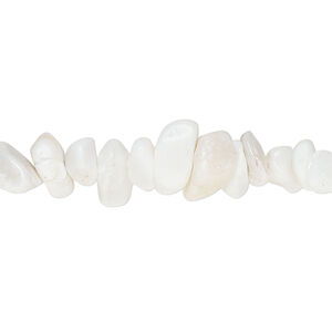 White marble 1pkg1, chip bead natural, 34 inch medium