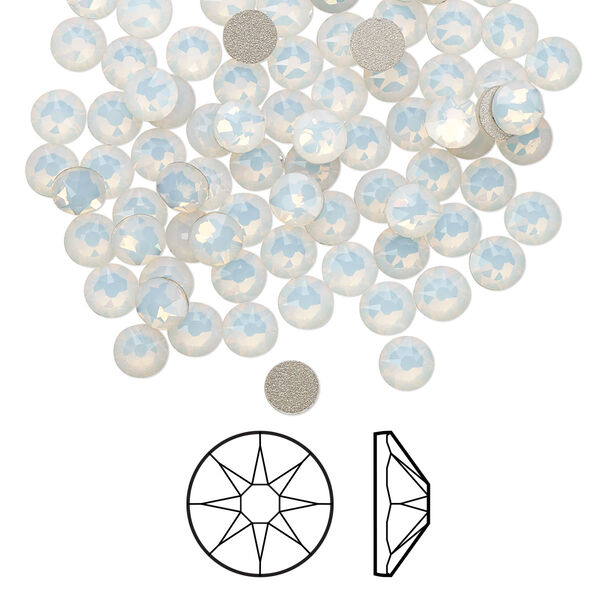 Flat back 1440pk white opal foil back, Swarovski® 3.8-4mm rose round SS16 2088 image number 0