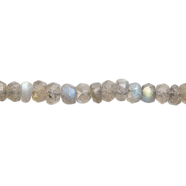 Labradorite 1pkg1, hand-cut faceted rondelle bead natural B- grade, 13 inch 4x3mm-5x4mm image number 0