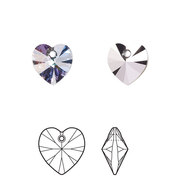 Drop 4pk crystal vitrail light, Crystal Passions® 10mm pendant heart 6228 image number 0