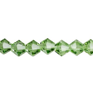 Bead 1pk transparent lime green, Celestial Crystal® 8mm bicone 15.5-16 inch