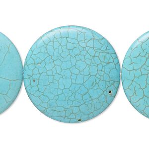 Magnesite 1pkg1, flat round bead 8 inch 39-40mm