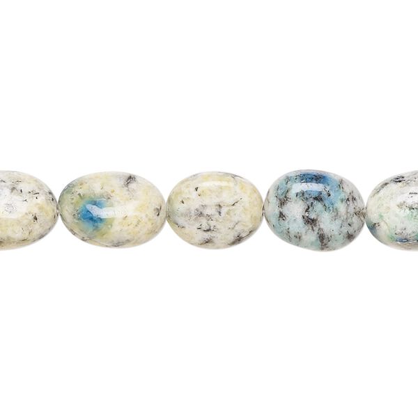 K2 "jasper" 1pkg1, hand-cut puffed oval bead natural 8 inch 10x8mm-13x9mm image number 0