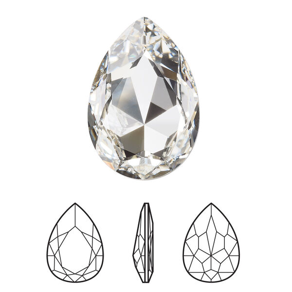 Fancy stone 1pk crystal foil back, Crystal Passions® 30x20mm pear 4327 image number 0