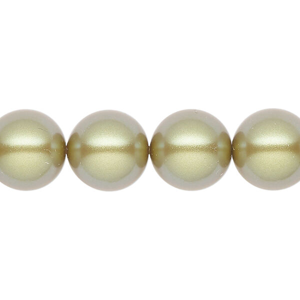 Pearl 30pk pearlescent khaki, Preciosa Czech crystal 12mm round image number 0
