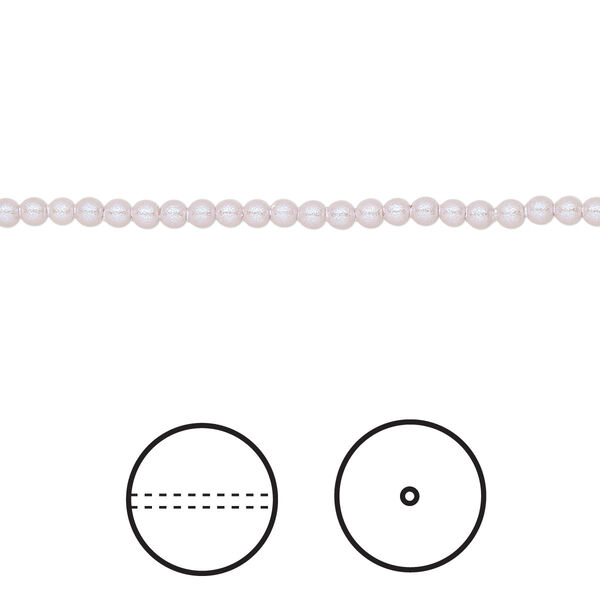 Pearl 1000pk iridescent dreamy rose, Swarovski® 2mm round 5810 image number 0