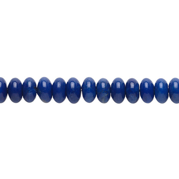 Bead, howlite (dyed), lapis blue, 6x4mm rondelle, B grade, Mohs hardness 3 to 3-1/2. Sold per 15-1/2" to 16" strand. image number 0