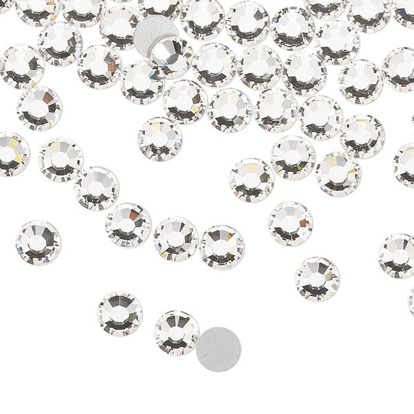 Flat back, Dance With Me™ crystal rhinestone, crystal clear, foil back, 4.6-4.8mm rose, SS20. Sold per pkg of 144 (1 gross). image number 0