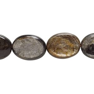 Mica 1pkg1, flat oval bead 15.5-16 inch 16x12mm