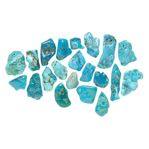 Turquoise 1pkg1, top-drilled chip / nugget bead C grade, 25g mix large to extra-large / small to large image number 0