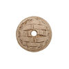 Bead, leather, brown, 16.5-20.5mm round with etched weave design. Sold individually. image number 1