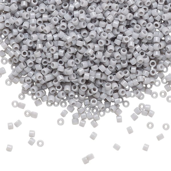 Seed bead, Delica®, glass, pkg/250g, #11 round, opaque ghost grey (DB-1139). image number 0