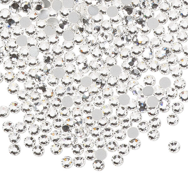 Flat back, Dance With Me™ crystal rhinestone, crystal clear, foil back, 2.7-2.9mm rose, SS10. Sold per pkg of 144 (1 gross). image number 0