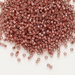Seed bead, Delica®, glass, pkg/250g, #11 round, opaque galvanized berry (DB-0423).