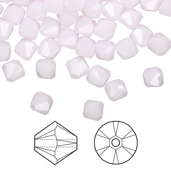 Bead 24pk rose alabaster, Crystal Passions® 6mm bicone 5328 image number 0