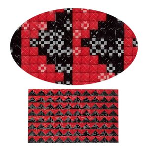 Adhesive sheet, My Style Deco Art™, peel-off, resin and glue, red and black, 8 x 4-3/4 inch rectangle, 1.8mm thick with mountains design. Sold individually.