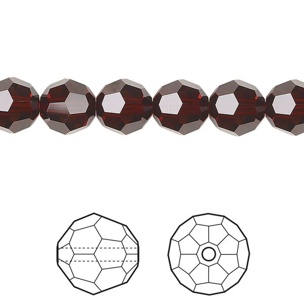 Bead 12pk smoked amber, Crystal Passions® 8mm round 5000 image number 0