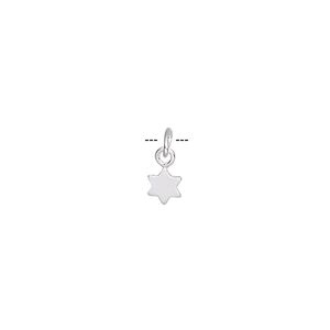 Drop, sterling silver, 5mm flat Star of David. Sold per pkg of 6.