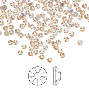 Flat back 1440pk rose opal AB foil back, Preciosa MAXIMA Czech crystal rhinestone 2.5-2.7mm chaton rose round SS9