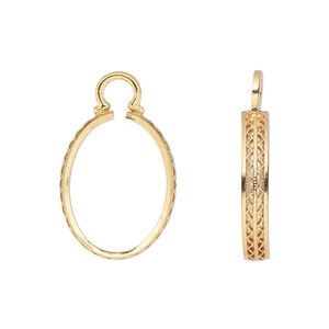 Drop, Cinch Mount, 14Kt gold-filled, 18x13mm fancy oval bezel setting. Sold individually.