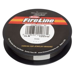 Thread, Berkley® FireLine®, gel-spun polyethylene, smoke, 0.10mm diameter, 3-pound test. Sold per 125-yard spool.