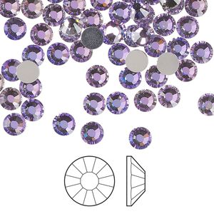 Flat back 1440pk crystal vitrail light, Preciosa Viva 12® Czech crystal rhinestone 4.6-4.8mm chaton rose round SS20