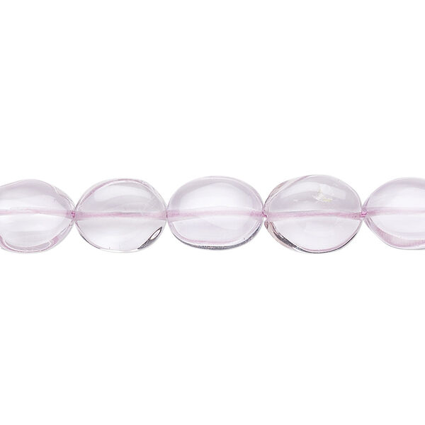 Bead, lavender amethyst (natural), 9x7mm-11x8mm hand-cut flat oval, B grade, Mohs hardness 7. Sold per 7-inch strand. image number 0
