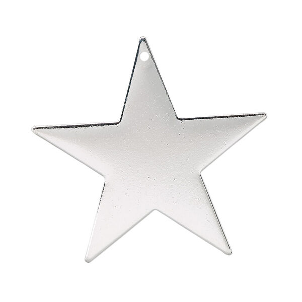 Focal, silver-plated brass, 33x33mm top-drilled star. Sold per pkg of 4. image number 0