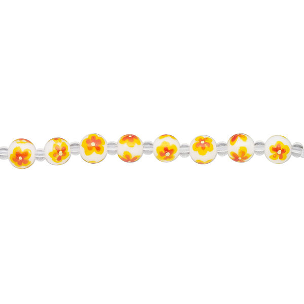 Bead, glass 1pkg8, multicolored, 10mm hand-painted round. image number 1