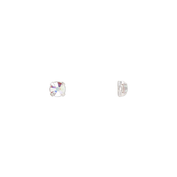 Bead 24pk rose montees crystal silver plate AB, Preciosa Czech crystal 3-3.2mm round SS12 image number 0