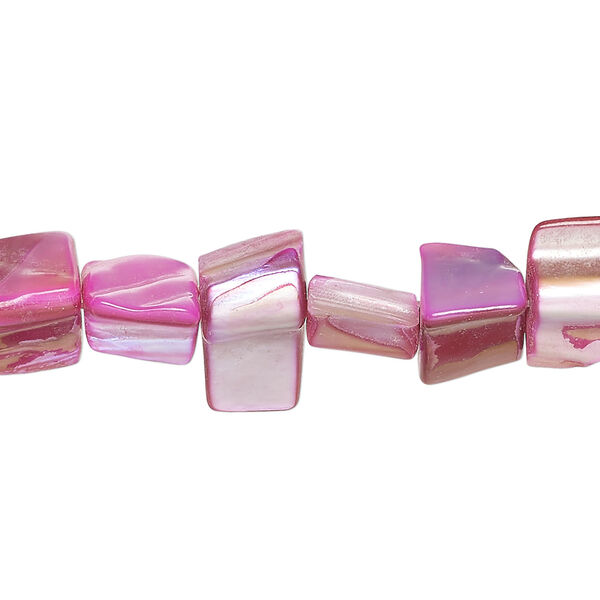 Mother-of-pearl shell 1pkg1, triangle tube bead 15 inch elderberry 6x6mm-14x9mm image number 0