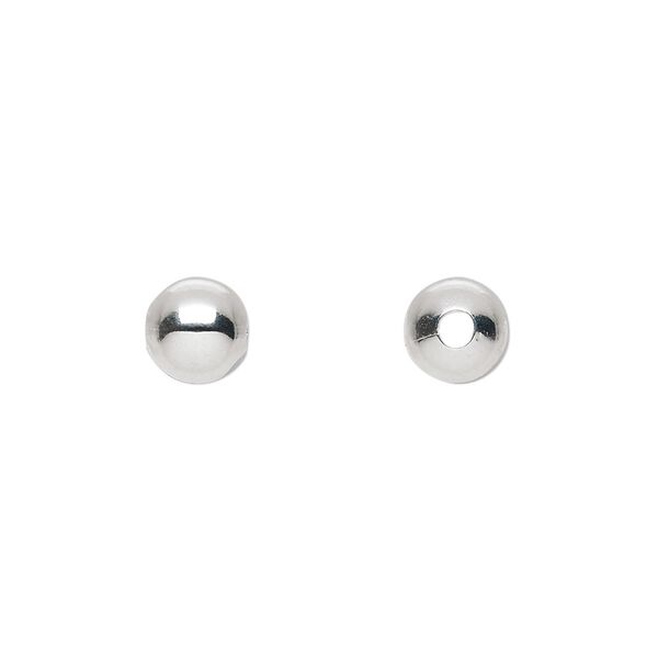 Bead, silver-plated brass, 7mm round. Sold per pkg of 10. image number 0