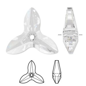 Focal 1pk crystal, Crystal Passions® 40x36mm pendant orchid 6906