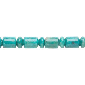 Turquoise 1pkg1, southwest drum / rondelle bead 15.5-16 inch 8x6mm / 6x3mm