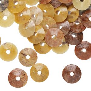 Soapstone 1pkg50, hand-cut rondelle bead 9x3mm