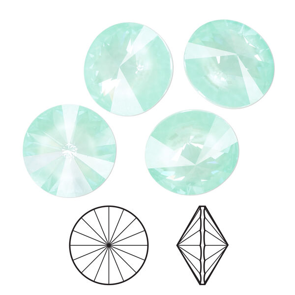 Chaton 4pk crystal soft mint ignite, Crystal Passions® 14mm rivoli 1122 image number 0