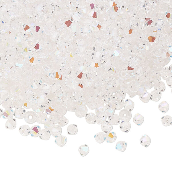 Bead 48pk crystal glitter, Preciosa Czech crystal 3mm bicone image number 0