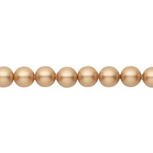 Pearl 50pk vintage gold, Crystal Passions® 6mm round 5810