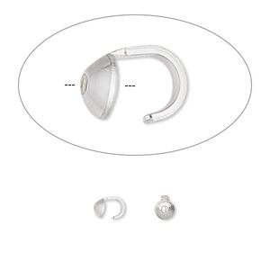 Bead tip, sterling silver, 5x3mm. Sold per pkg of 10.