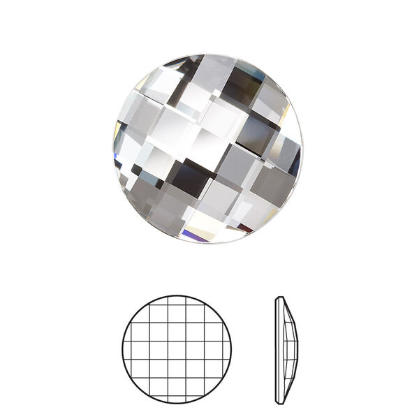 Flat back 40pk crystal clear foil back, Swarovski® 20mm chessboard round 2035 image number 0