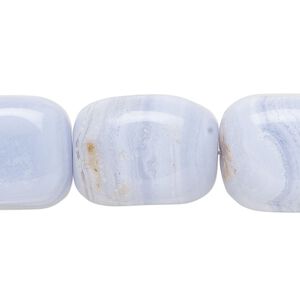 Blue lace agate 1pkg1, tumbled nugget bead natural 15.5-16 inch large