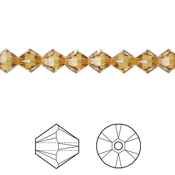 Bead 24pk golden topaz, Crystal Passions® 6mm bicone 5328 image number 0