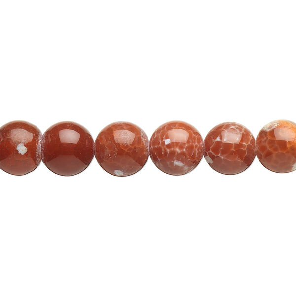 Fire crackle agate 1pkg1, hand-cut round bead B grade, 15.5-16 inch 8mm image number 0