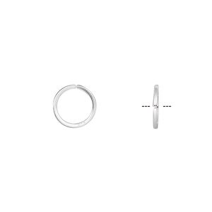Jump ring, sterling silver, 9mm round square wire, 7.3mm inside diameter, 20 gauge. Sold per pkg of 20.