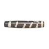Bead, bone (dyed), black and beige, 35x6mm-35x8mm hand-cut hairpipe, Mohs hardness 2-1/2. Sold per pkg of 12. image number 0